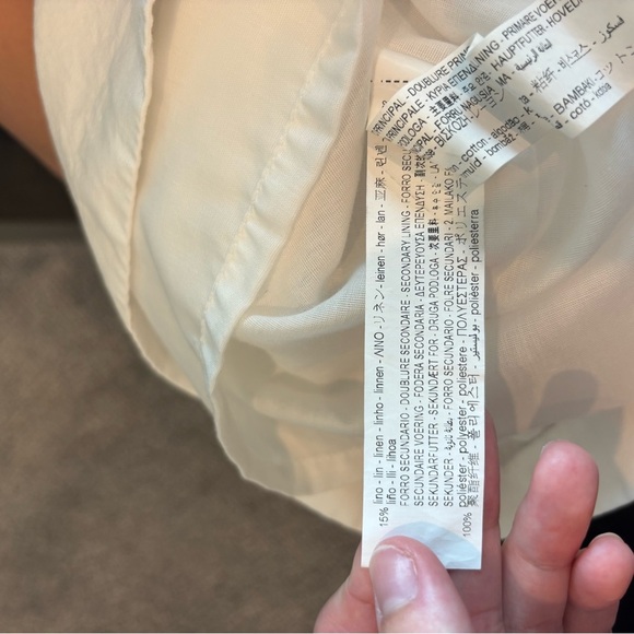 Zara White Women's linen blend dress - Picture 6 of 6